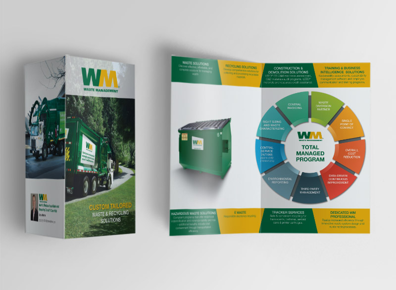 Waste and recycling solutions’ brochure design sample