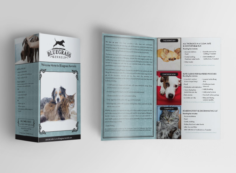 Pet kennel manufacturer brochure design
