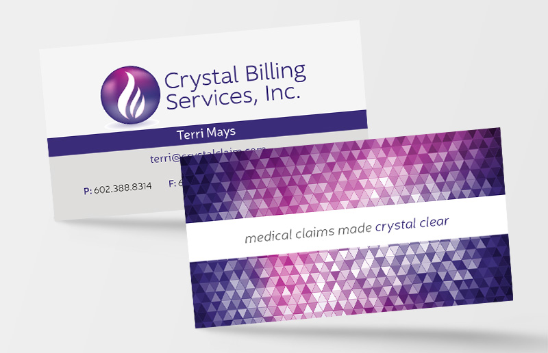 business card design phoenix crystal