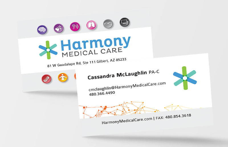Medical care business card design sample