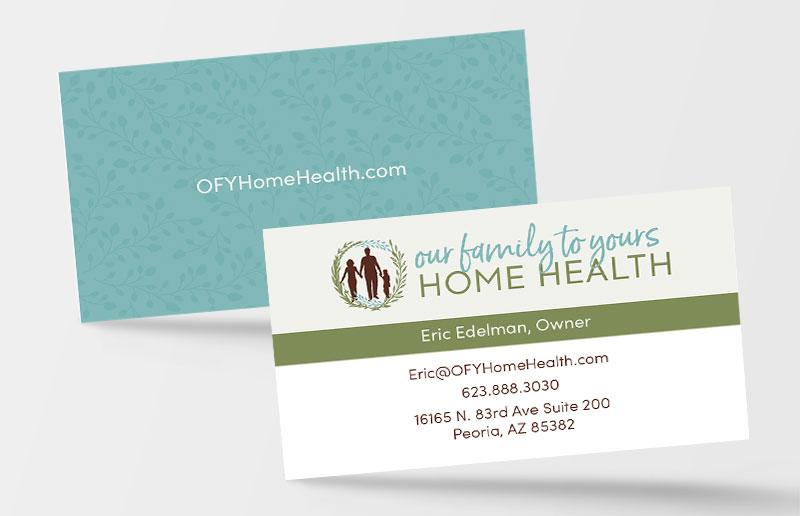 Health provider business card design sample