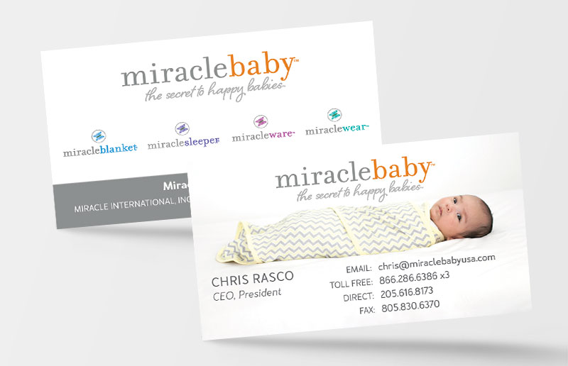 Baby shop manager business card design sample