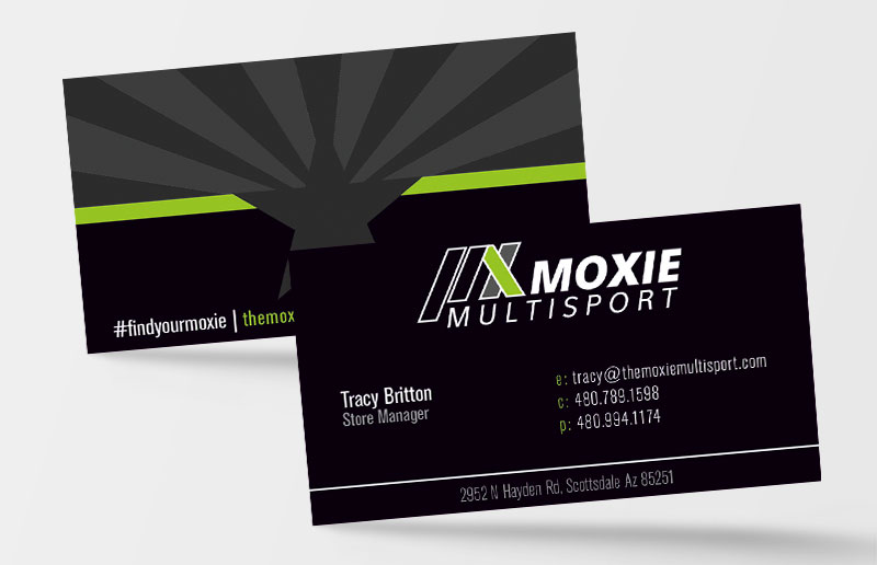 Sports store manager business card design sample
