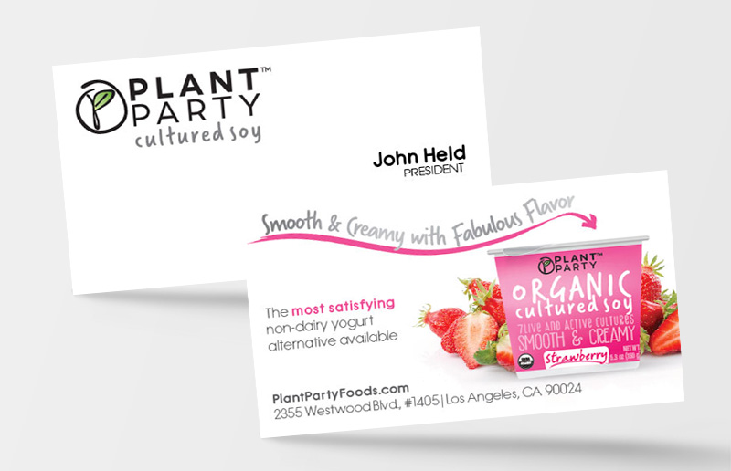 business card design phoenix plant party