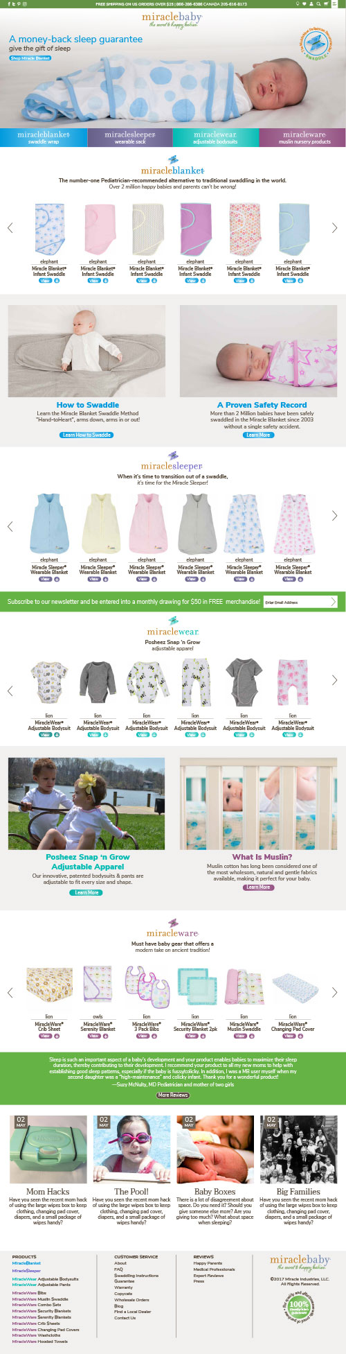 Baby products ecommerce store website design