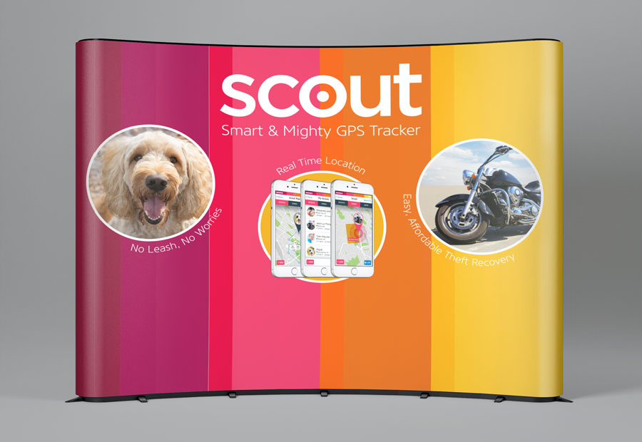 GPS tracking services trade show booth banner design sample