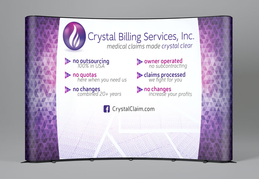 Medical Claims consultant’s tradeshow booth banner design template
