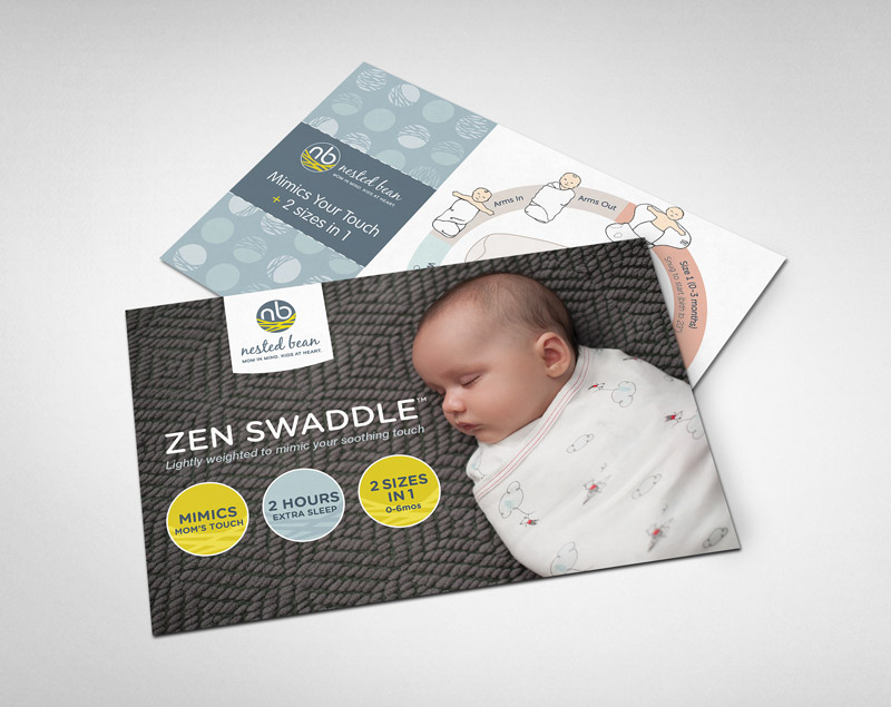 Baby swaddle postcard design