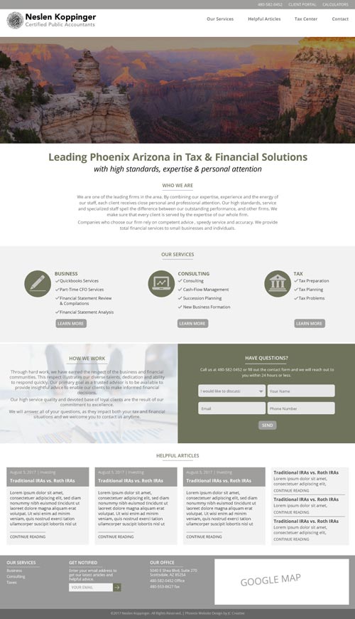 Tax & Financial solutions WordPress website design