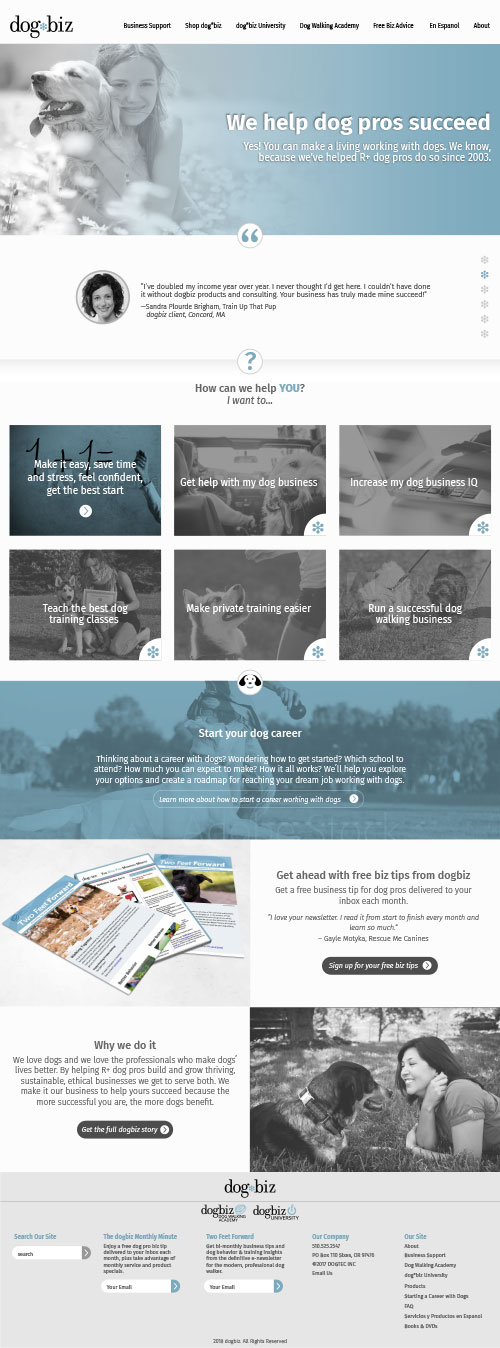 Dog business consultant website design