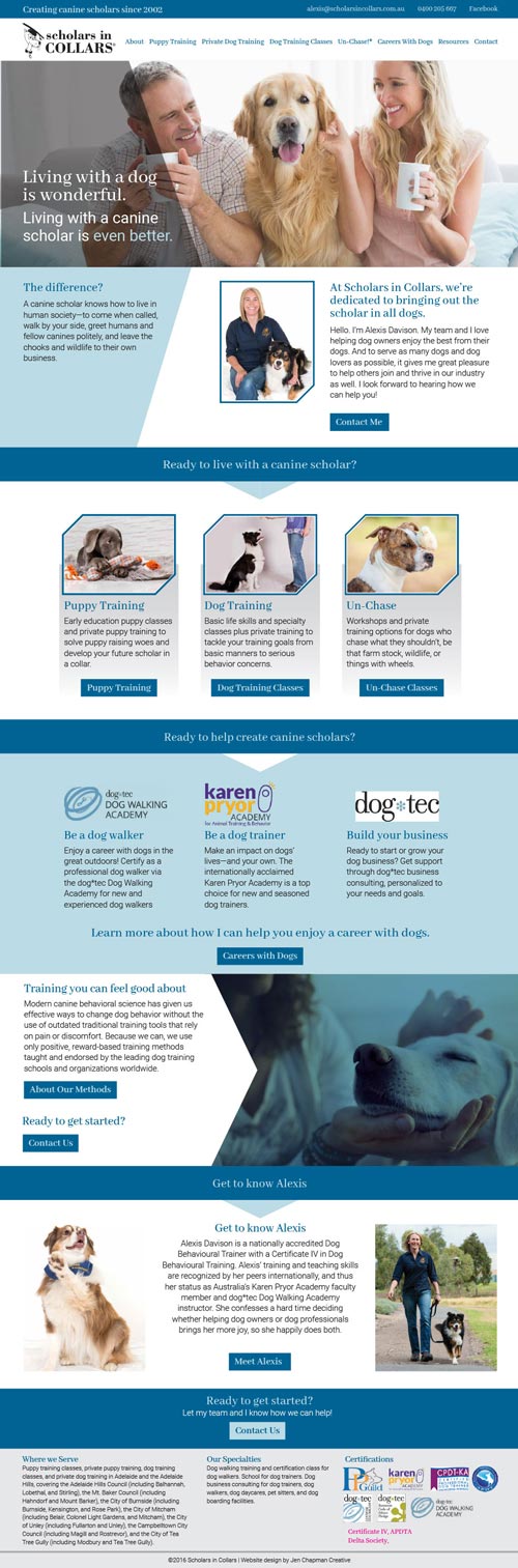 Dog training center website design