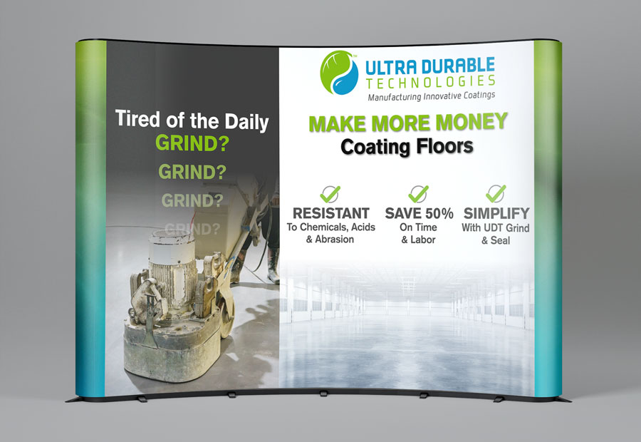 Floor coating business tradeshow booth design sample