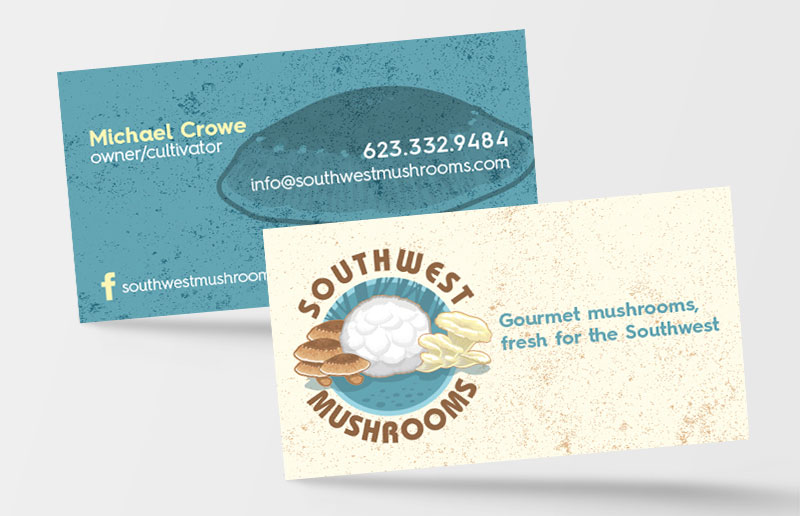 Mushroom grower business card design sample