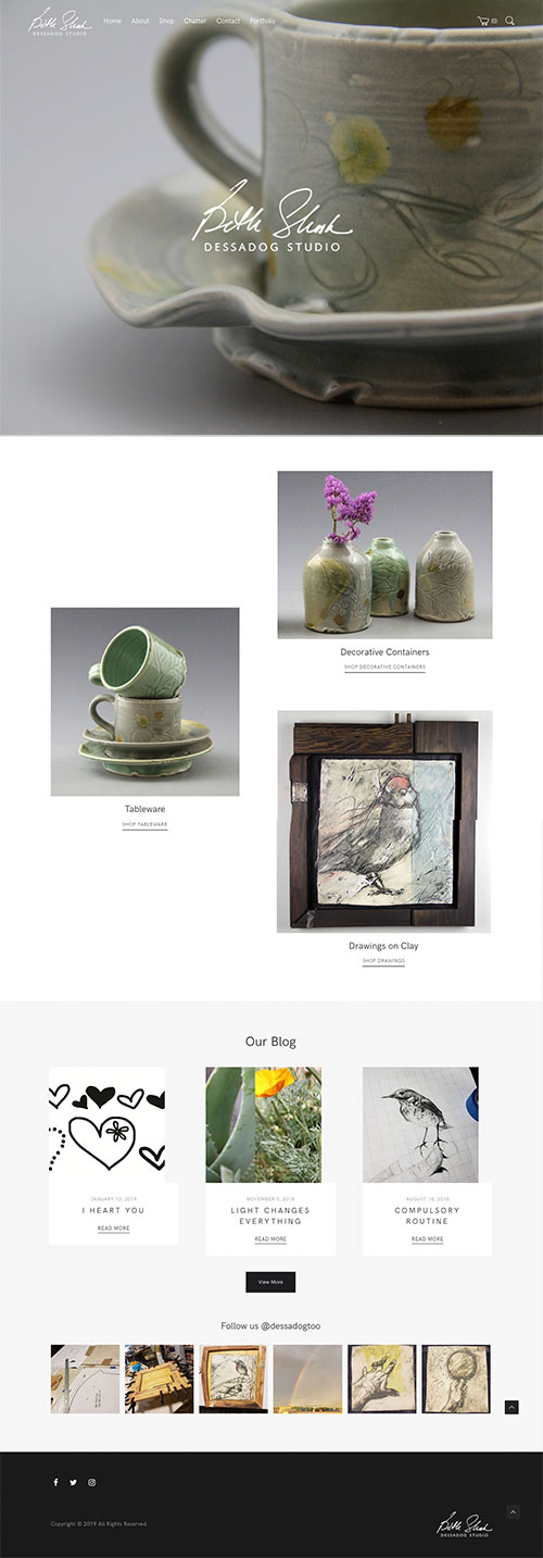 Art store ecommerce website design