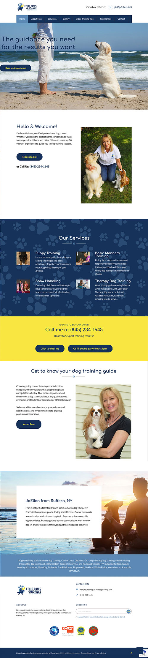 Therapy and domestic dog training website