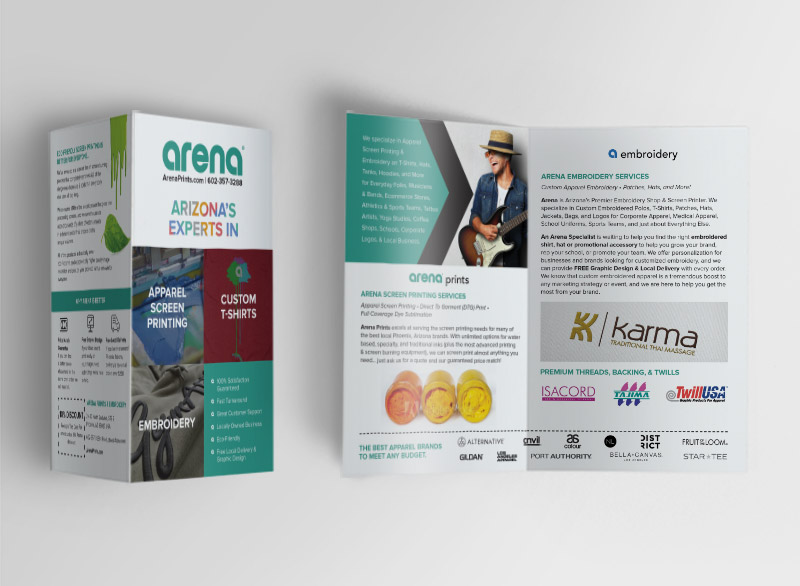 Embroidery and apparel printing business brochure design