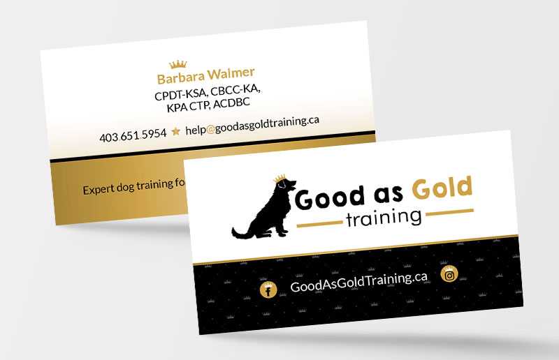 Professional dog trainer business card design sample