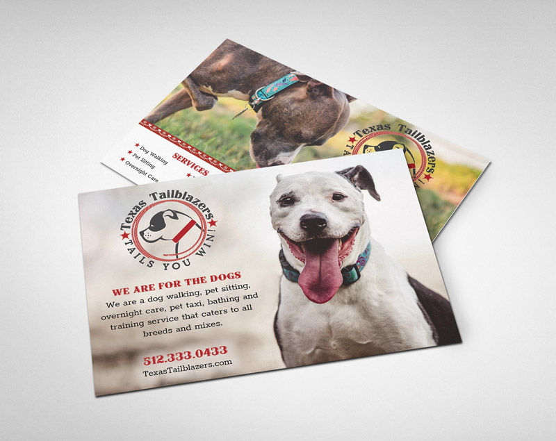 Dog Care services postcard design