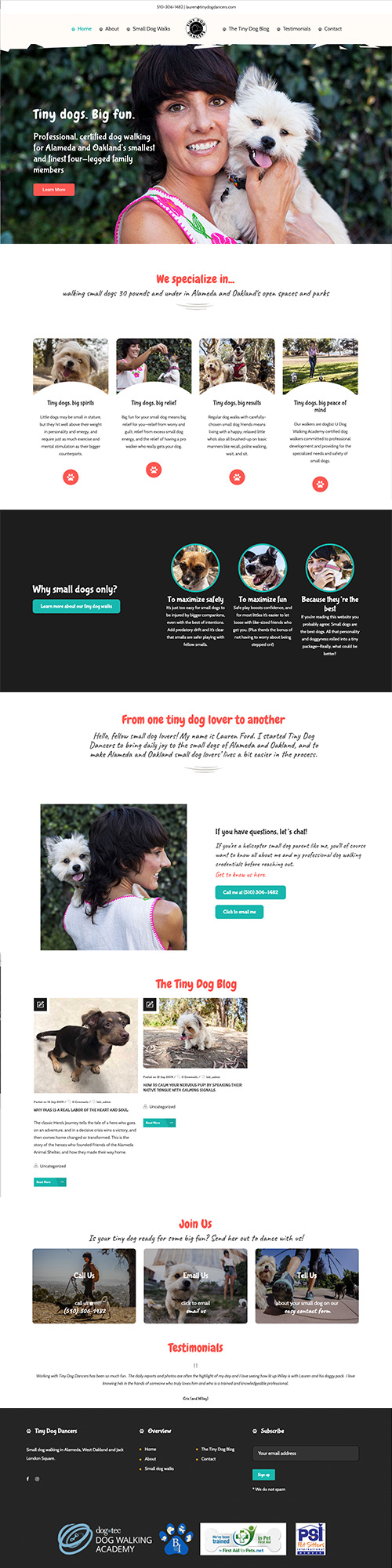 Dog walker website design
