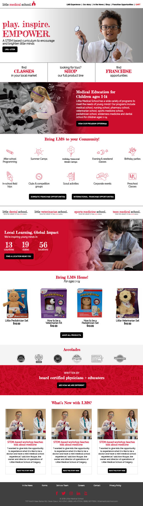 Medical toys store ecommerce website design