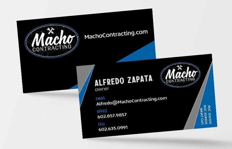 Contractor business card design sample