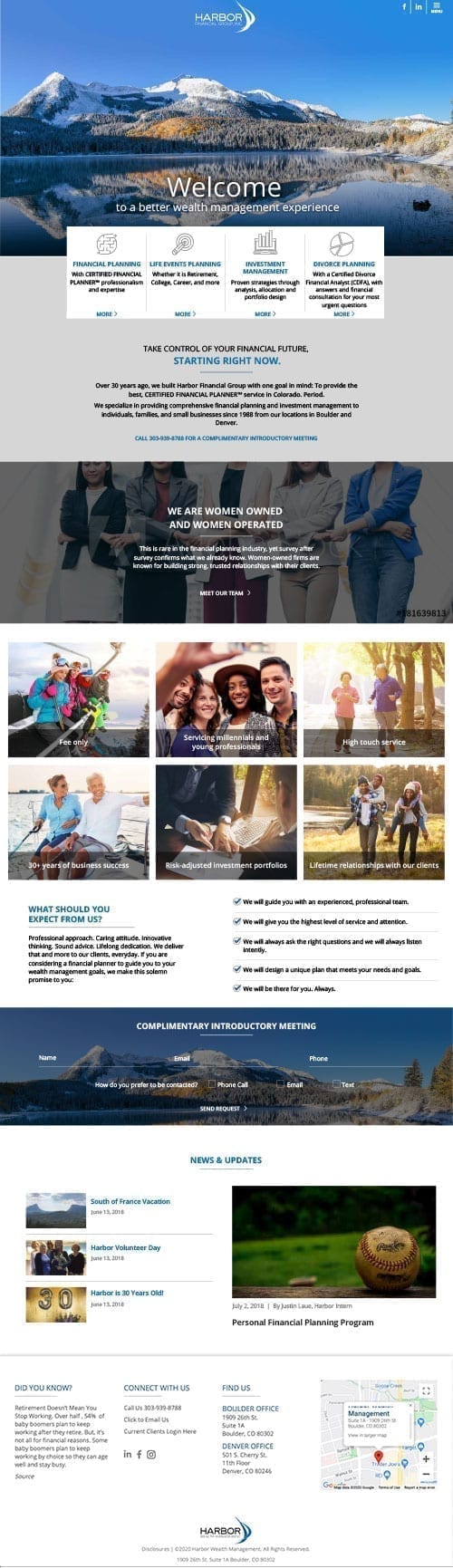 Wealth manager WordPress website design