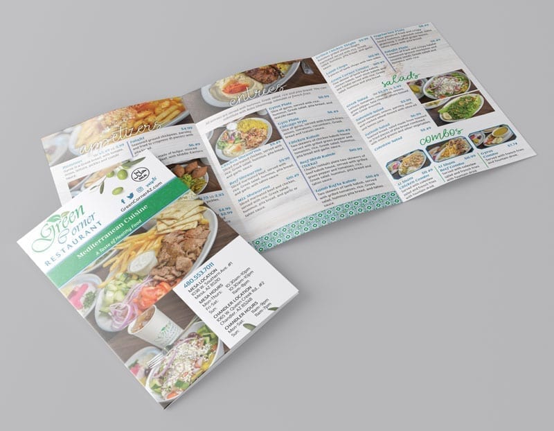 Mediterranean restaurant menu design sample