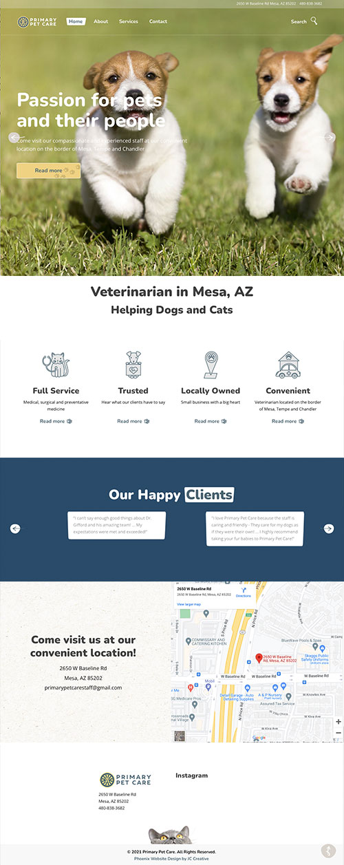 Veterinarian website design
